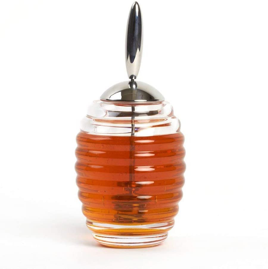 Alessi Honey Pot TW01 - Contenitore per Miele di Design con Dosatore, Vetro  e Acciaio Inossidabile - Casalinda