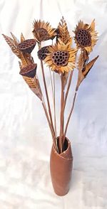 RENVER Vaso con Fiori Secchi Decorativi Misti - Altezza 130 cm