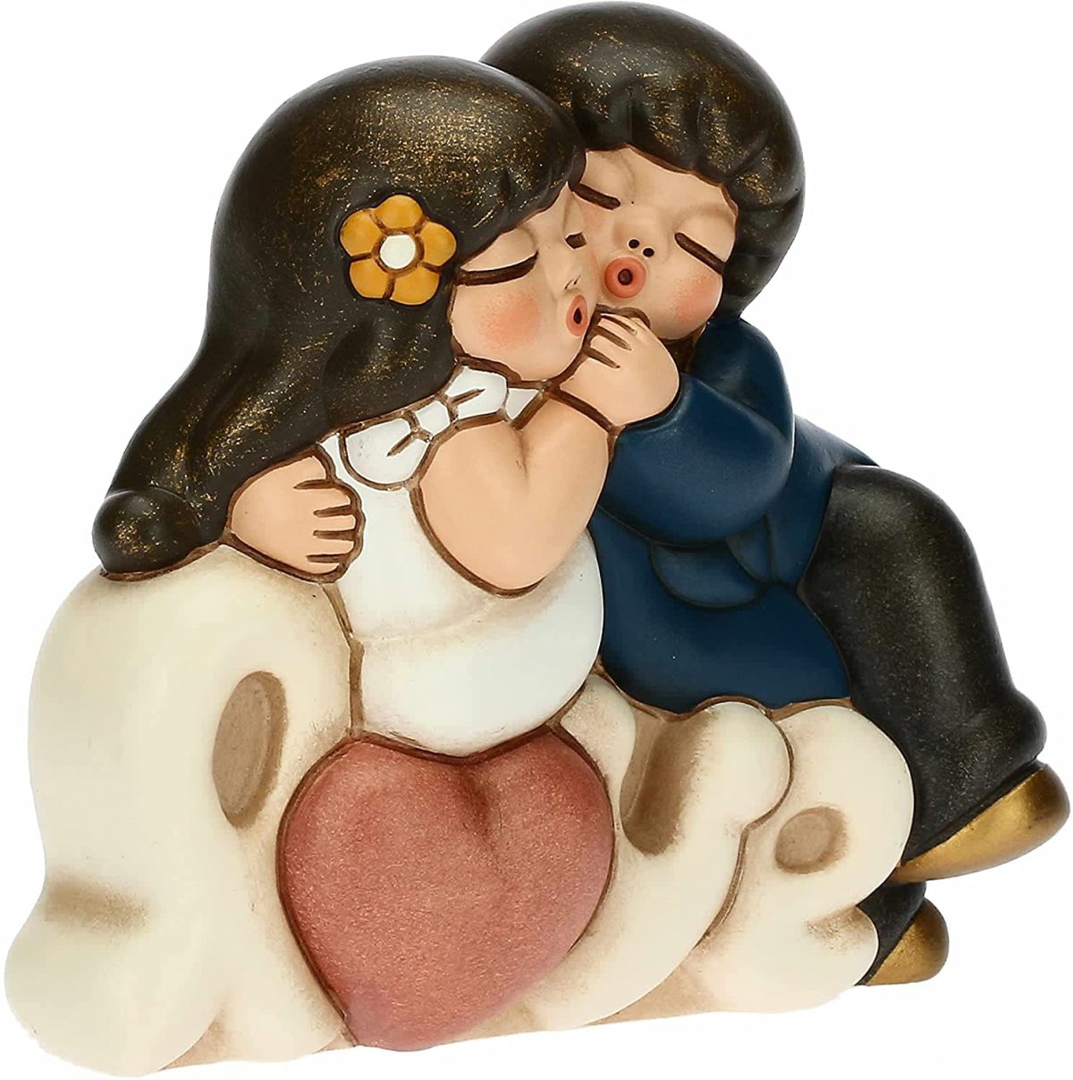 THUN - Coppia di Sposini Innamorati, Versione Grandi - Bomboniere,  Bomboniere Matrimonio - Ceramica Dipinta a Mano - 6,8x4,4x6,7 cm h -  Casalinda