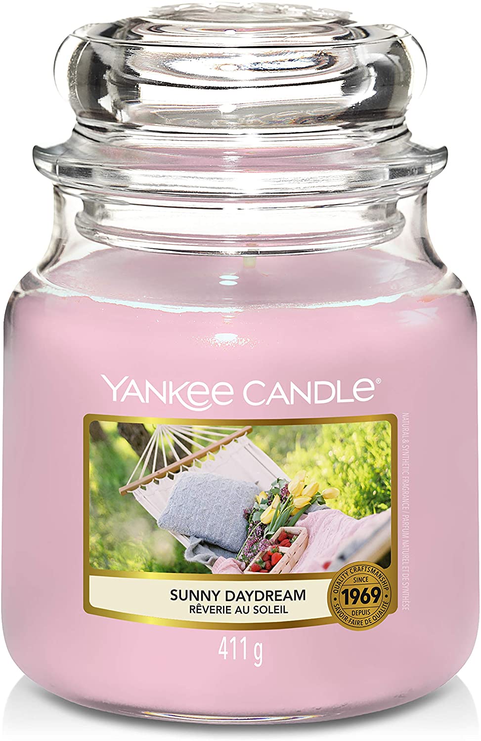 Durata Fino A 75 Ore Yankee Candle Candela Profumata in Giara Media Picnic Sotto Al Sole Collezione Garden Hideaway 